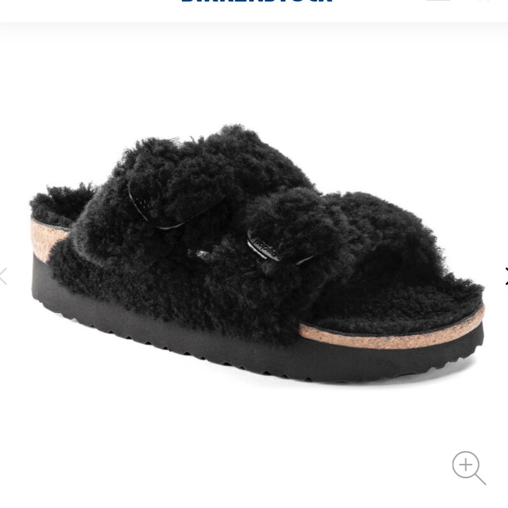 Birkenstock Arizona Teddy Shearling Big Buckle Slides